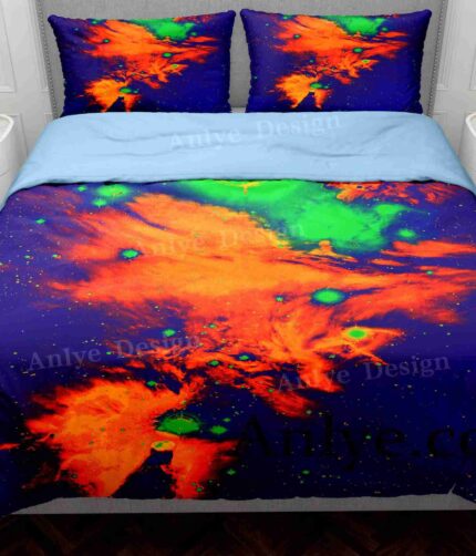 Red Galaxy Duvet Cover Set: Vibrant and Colorful, Perfect for Any Bedroom - Discount Prices