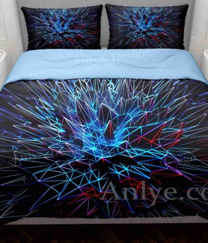 Luxurious and Colorful 3D Geometric Blue Duvet Cover Set: The Best Gift for Twin, Full, Queen, and King Sizes