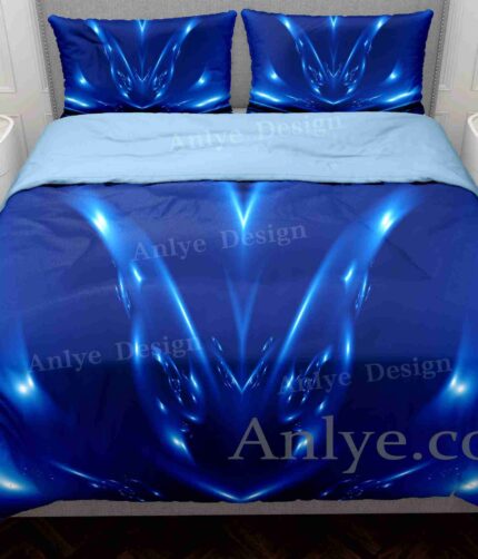 Luxurious 3D Geometric Blue Dragon Duvet Cover Set: A Colorful and Unique Gift for Twin, Full, and Queen Sizes