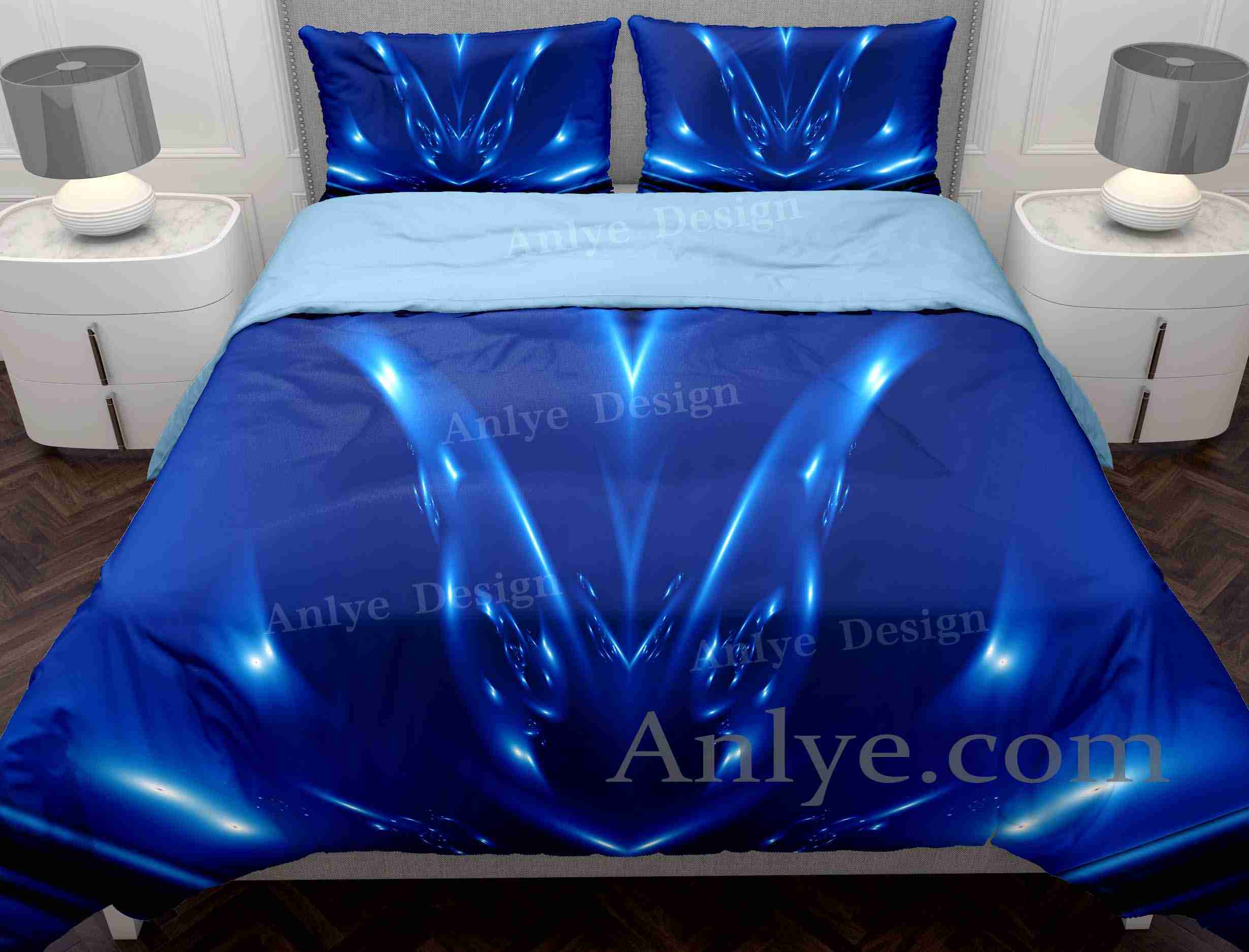Luxurious 3D Geometric Blue Dragon Duvet Cover Set: A Colorful and Unique Gift for Twin, Full, and Queen Sizes