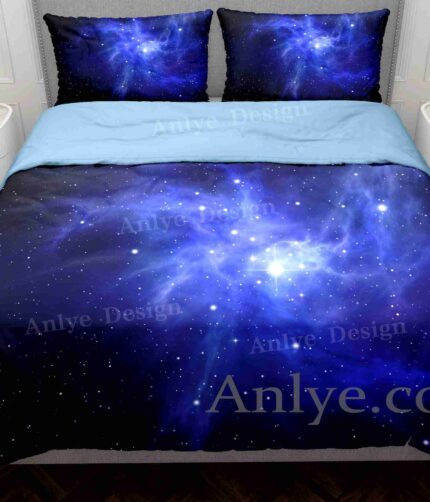 Luxurious and Colorful 3D Galaxy Blue Nebula Duvet Cover Set: The Best Gift for Twin, Full, and Queen Sizes
