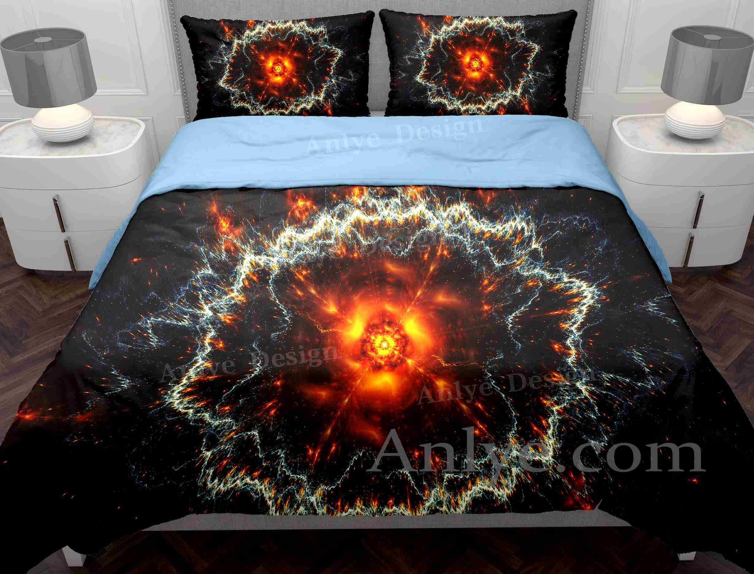 Bright Magic Eye Starfire Duvet Cover Set: Vibrant and Colorful