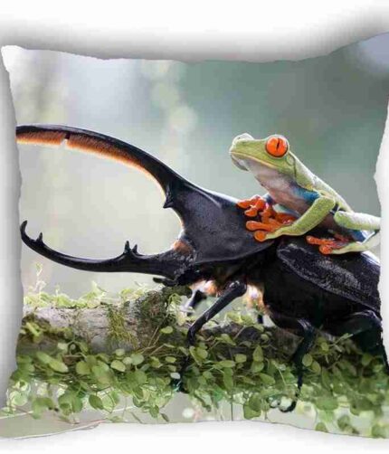 Anlye Animal Pillowcase Beetle Cushion Covers Green Frog Pillowcase Personal Pillow Cover for Home decor