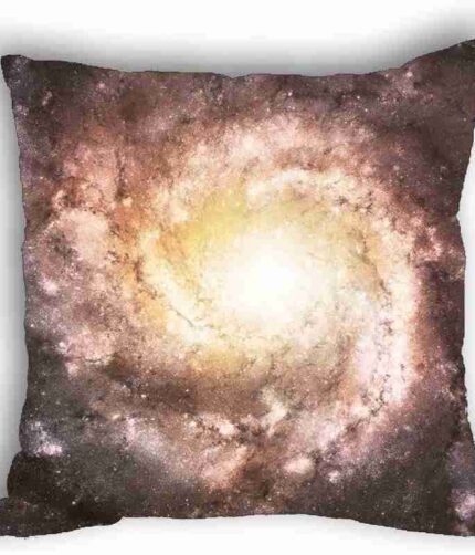 Anlye Black Hole Yellow Pillows Swirl Digital Printed Cushions Cover Silk Fabric Discount