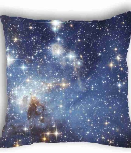 Anlye Galaxy Pillowcase Flashing Star Silk Pillow Cases Blue Bolster Pillow Cover Beautiful Decorative Pillow Covers