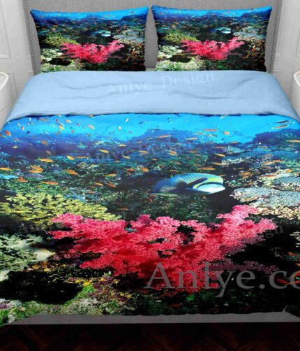 3D Printed Under Sea World Duvet Cover Set: Colorful Fish, Coral, and Seafoam for a Boy or Girl's Room - The Perfect Gift